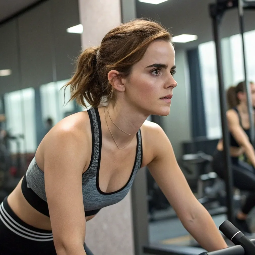 Emma Watson at a training session